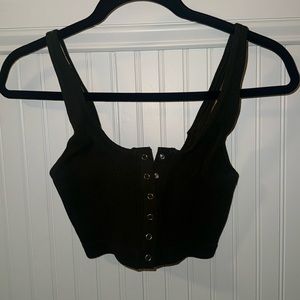 Dark green cropped Henley